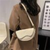 Small Leather Saddle Armpit Bags white colour