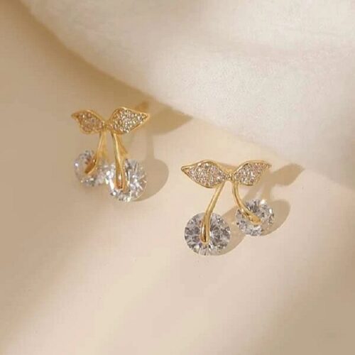 Petite Cherry Delicate Stud Earring For Women