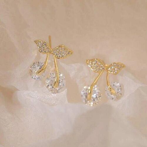 Petite Cherry Delicate Stud Earring For Women