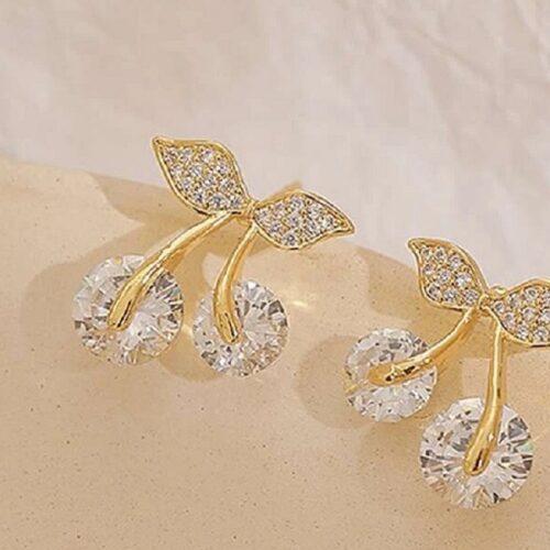 Petite Cherry Delicate Stud Earring For Women