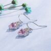 Retro Crown Peach Heart Drop Earrings