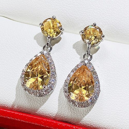 Zircon Water Drop Earrings