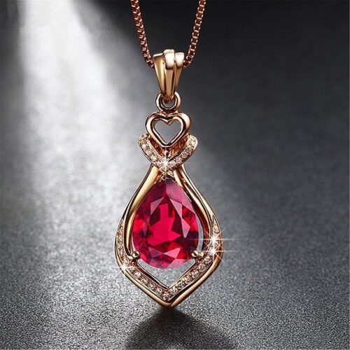 Topaz Gemstone Ruby Pendant Necklaces