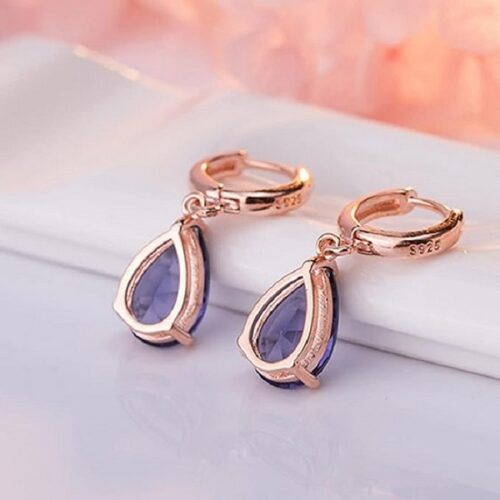 Zircon Gemstone Water Drop Earrings