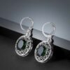 Cute Oval Zircon Flower Earrings