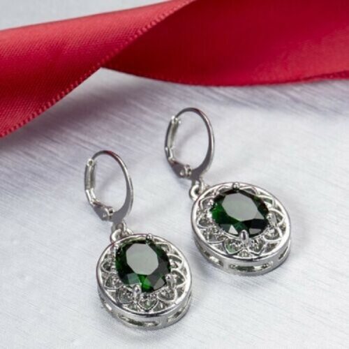 Cute Oval Zircon Flower Earrings