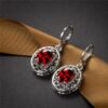 Cute Oval Zircon Flower Earrings