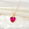 Rainbow Crystal Heart Pendant Necklace