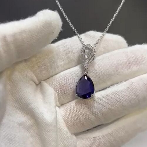 Zircon Sapphire Pendant Necklace