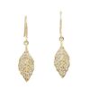 Gold Drop Zircon Leaf Earrings for Women