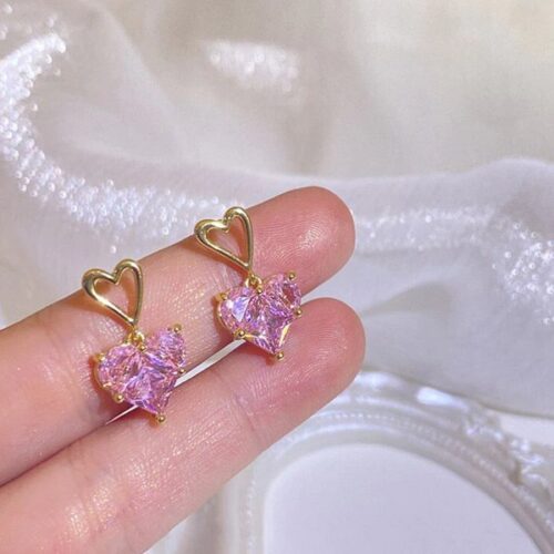 Sparkling Powder Heart Earring